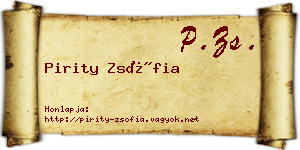 Pirity Zsófia névjegykártya
